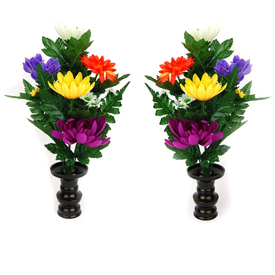 仏具:造花 お供え用仏花 一対花立セット